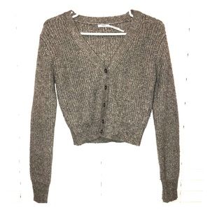 Cropped button up sweater